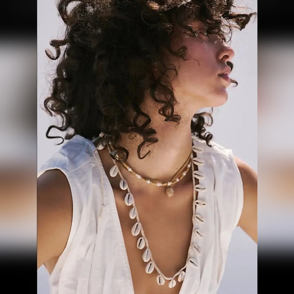 Free People Boho Adjustable Shell Necklace